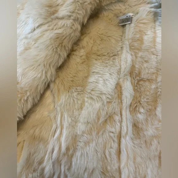 WD NY Faux Suede & Fur Vest Cream & Tan SZ L - Picture 4 of 10